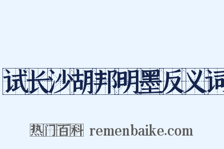 试长沙胡邦明墨反义词是什么意思的图片